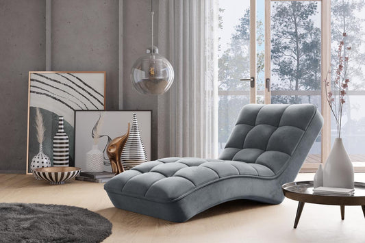 Loren Relaxliege 170x85 cm Grau (Samt - Matt)