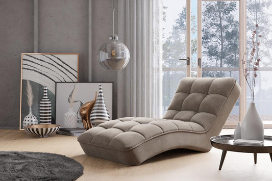 Loren Relaxliege 170x85 cm Grau (Velour )