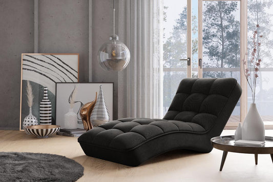 Loren Relaxliege 170x85 cm Schwarz (Webstoff)