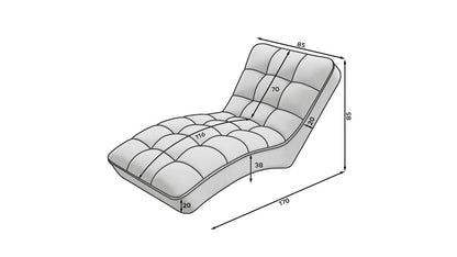 Loren Relaxliege 170x85 cm Schwarz (Samt)