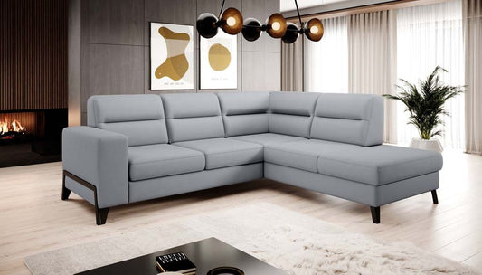 Cassara Ecksofa 277 x 237 cm inkl. Liegefunktion, Grau (Velour)