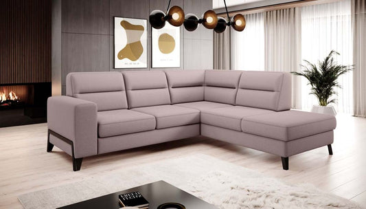 Cassara Ecksofa 277 x 237 cm inkl. Liegefunktion, Rosa (Velour - Gojo)