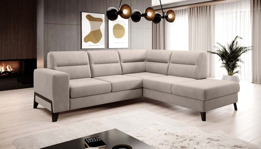 Cassara Ecksofa 277 x 237 cm inkl. Liegefunktion, Beige (Webstoff)