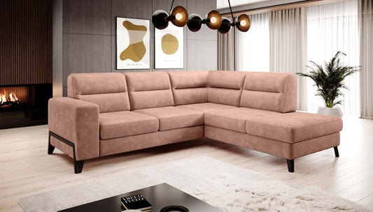 Cassara Ecksofa 277 x 237 cm inkl. Liegefunktion, Rosa (Samt)