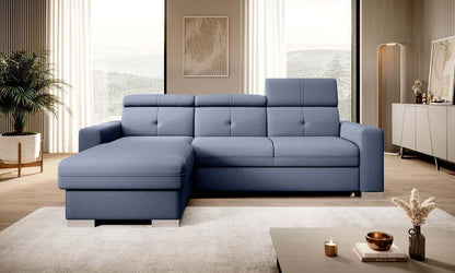 Fresia Ecksofa 247 x 176 cm Hellblau (Velour)