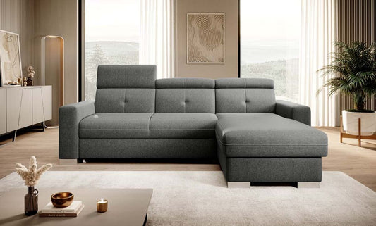 Fresia Ecksofa 247 x 176 cm Grau (Webstoff)