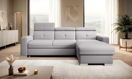 Fresia Ecksofa 247 x 176 cm Silber (Velour)