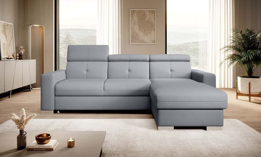 Fresia Ecksofa 247 x 176 cm Grau (Velour)