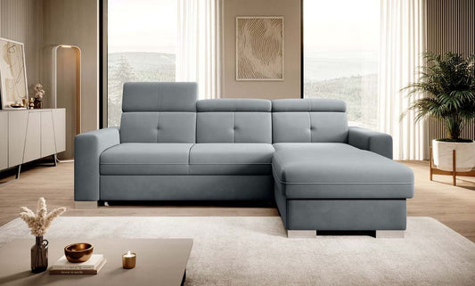 Fresia Ecksofa 247 x 176 cm Grau (Samt - Matt)