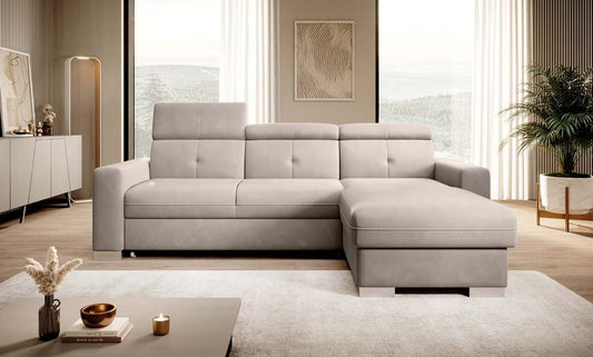 Fresia Ecksofa 247 x 176 cm Beige (Webstoff)