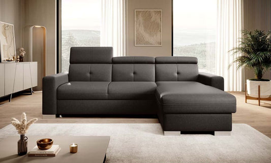 Fresia Ecksofa 247 x 176 cm Dunkelbraun (Webstoff)