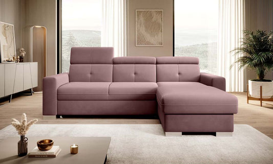 Fresia Ecksofa 247 x 176 cm Rosa (Samt - Matt)