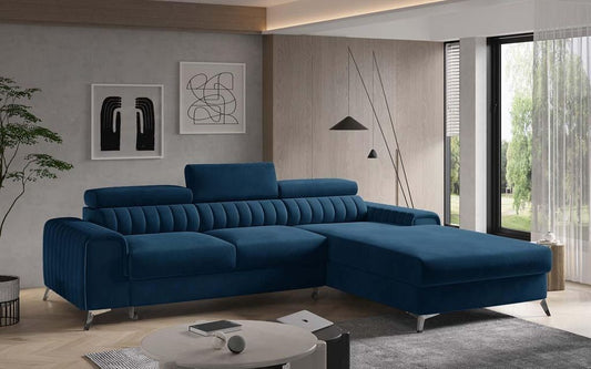 Grayson Ecksofa 278 x 205 cm Blau (Webstoff)