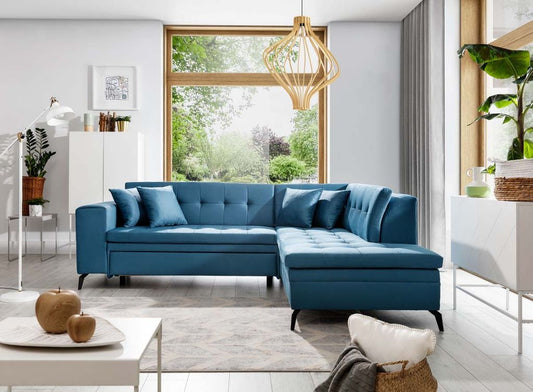 Lanvin Ecksofa 260 x 210 cm Hellblau (Kunstleder - Savoi)