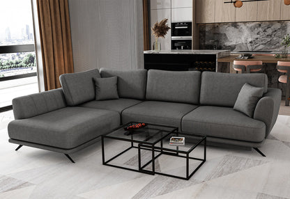 Larde Ecksofa 276 x 191 cm, mit Schlaffunktion & Bettkasten, Webstoff