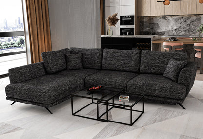 Larde Ecksofa 276 x 191 cm, mit Schlaffunktion & Bettkasten, Webstoff