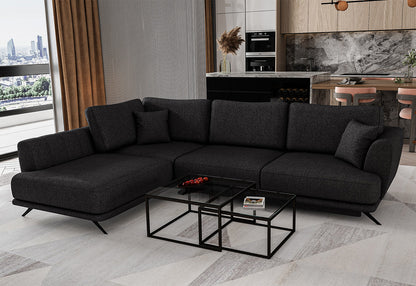 Larde Ecksofa 276 x 191 cm, mit Schlaffunktion & Bettkasten, Webstoff