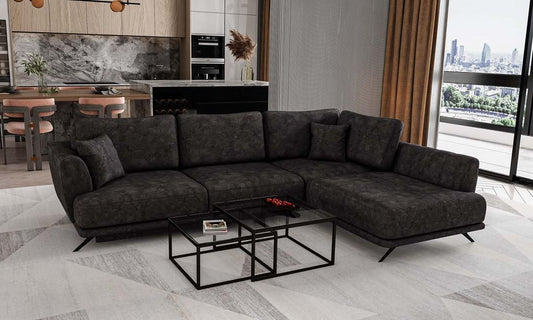 Larde Ecksofa 276 x 191 cm Dunkelgrau (Kunstleder)