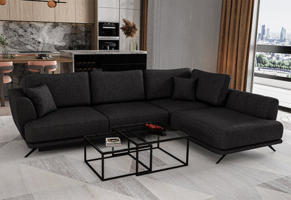 Larde Ecksofa 276 x 191 cm, mit Schlaffunktion & Bettkasten, Webstoff