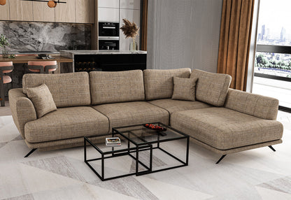 Larde Ecksofa 276 x 191 cm, mit Schlaffunktion & Bettkasten, Webstoff