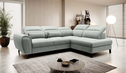 Noble Ecksofa 255 x 201 Hellgrau (Webstoff - Vero)