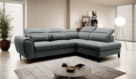 Noble Ecksofa 255 x 201 Dunkelgrau (Webstoff - Vero)