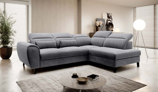 Noble Ecksofa 255 x 201 Grau (Webstoff - Sola)