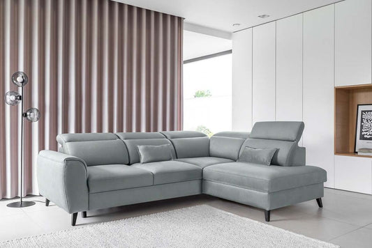 Noble Ecksofa 255 x 201 Grau (Kunstleder)