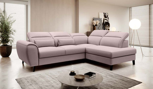 Noble Ecksofa 255 x 201 cm Rosa (Velour - Gojo)