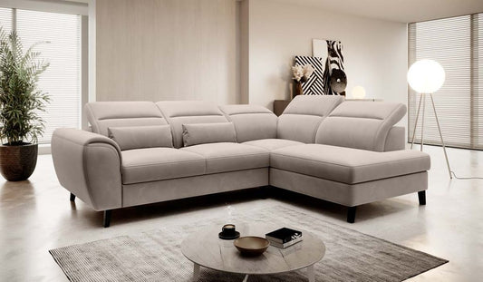 Noble Ecksofa 255 x 201 Beige (Webstoff - Sola)