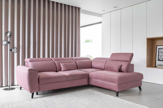 Noble Ecksofa 255 x 201 Rosa (Kunstleder)