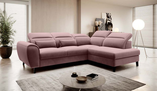 Noble Ecksofa 255 x 201 Rosa (Samt - Matt)