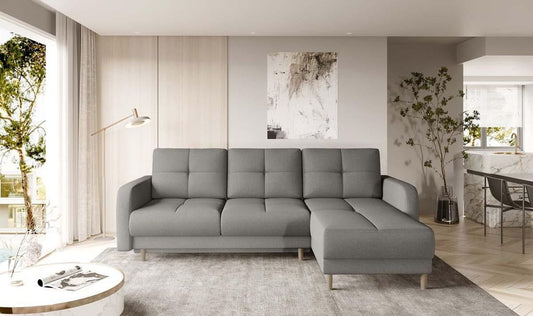 Roxi Ecksofa 240 x 165 cm Grau (Webstoff)