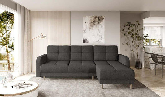 Roxi Ecksofa 240 x 165 cm Dunkelgrau (Webstoff - Vero)