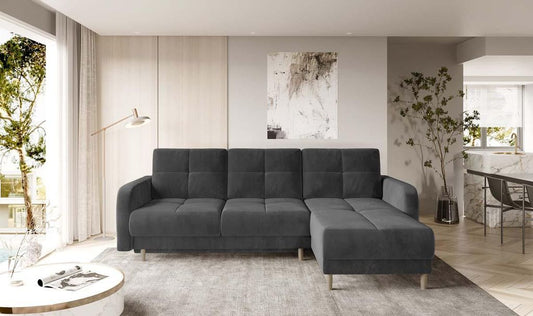 Roxi Ecksofa 240 x 165 cm Anthrazit (Samt)