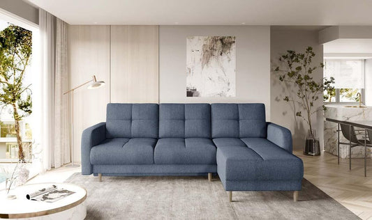 Roxi Ecksofa 240 x 165 cm Blau (Velour - Gojo)