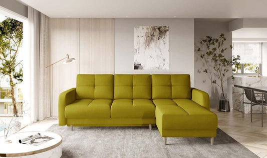 Roxi Ecksofa 240 x 165 cm Gelb (Samt - Nube)