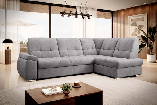 Sado Ecksofa 272 x 192 cm Hellgrau (Samt - Nube)