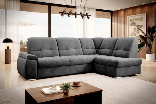 Sado Ecksofa 272 x 192 cm Dunkelgrau (Samt)