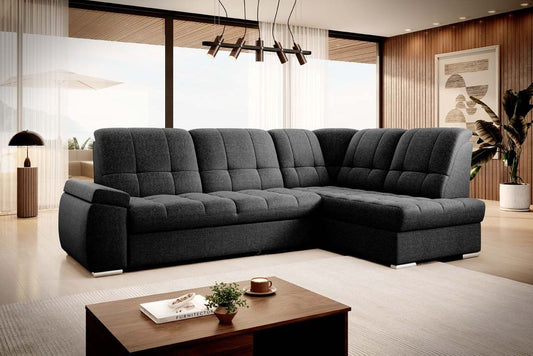 Sado Ecksofa 272 x 192 cm Schwarz (Webstoff)