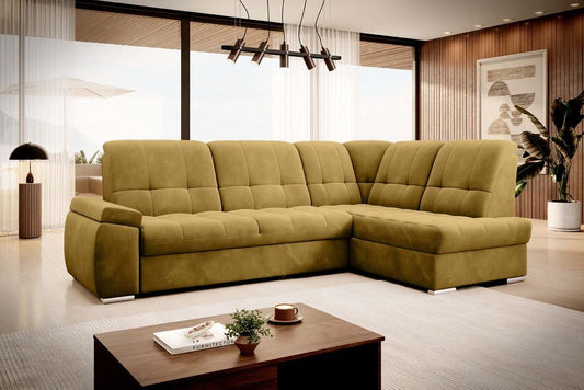 Sado Ecksofa 272 x 192 cm Gelb (Samt)