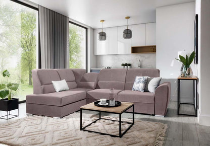 Siber Ecksofa 270 x 192 cm Rosa (Samt)