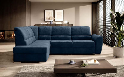 Siber Ecksofa 270 x 192 cm Blau (Samt - Nube)