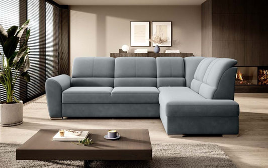 Siber Ecksofa 270 x 192 cm Grau (Samt - Matt)