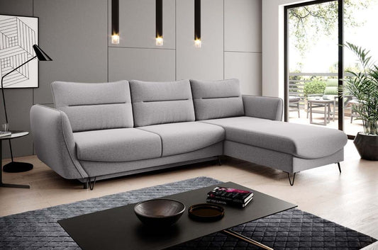 Silva Ecksofa 276 x 201 cm Hellgrau (Velour - Gojo)