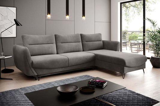 Silva Ecksofa 276 x 201 cm Grau (Samt)