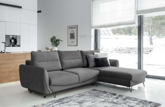 Silva Ecksofa 276 x 201 cm Grau (Samt - Nube)