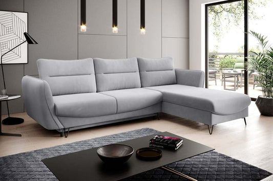 Silva Ecksofa 276 x 201 cm Silber (Webstoff)