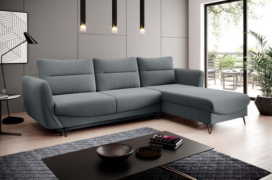 Silva Ecksofa 276 x 201 cm Grau (Samt - Matt)