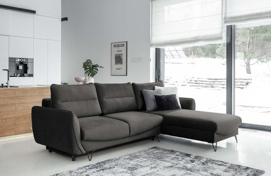 Silva Ecksofa 276 x 201 cm Dunkelgrau (Samt - Nube)